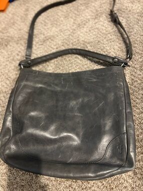 Frye Black Leather Hobo Shoulder Bag